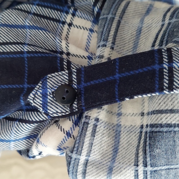 LE3NO Blue Plaid Comfy Shirt - Picture 3 of 4